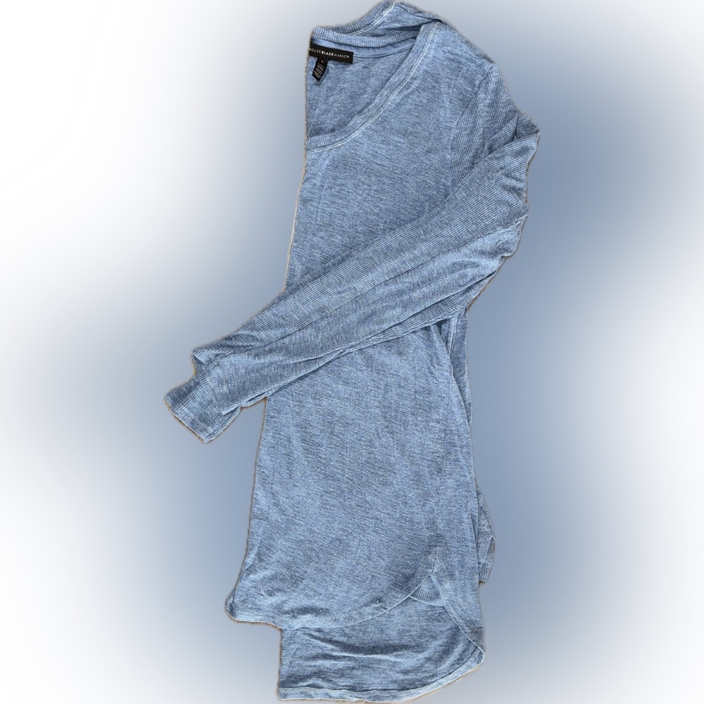 WHBM blue Tunic with ribbed sleeves
